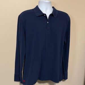 UNTUCKit Men's Long-Sleeve Polo in Navy  Size XL
